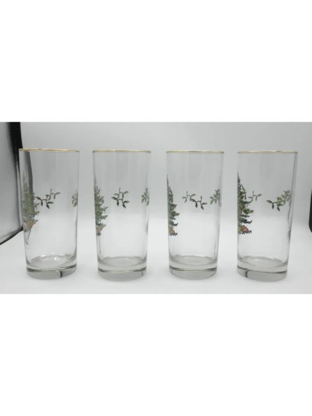 Spode Christmas Tree 15 Ounce High Ball Glasses Set of 4 Pattern Code: SP CHT